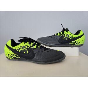 Nike Men’s Indoor Soccer Shoes SZ 10 Black Neon Yellow Futsal Sneakers Athletic